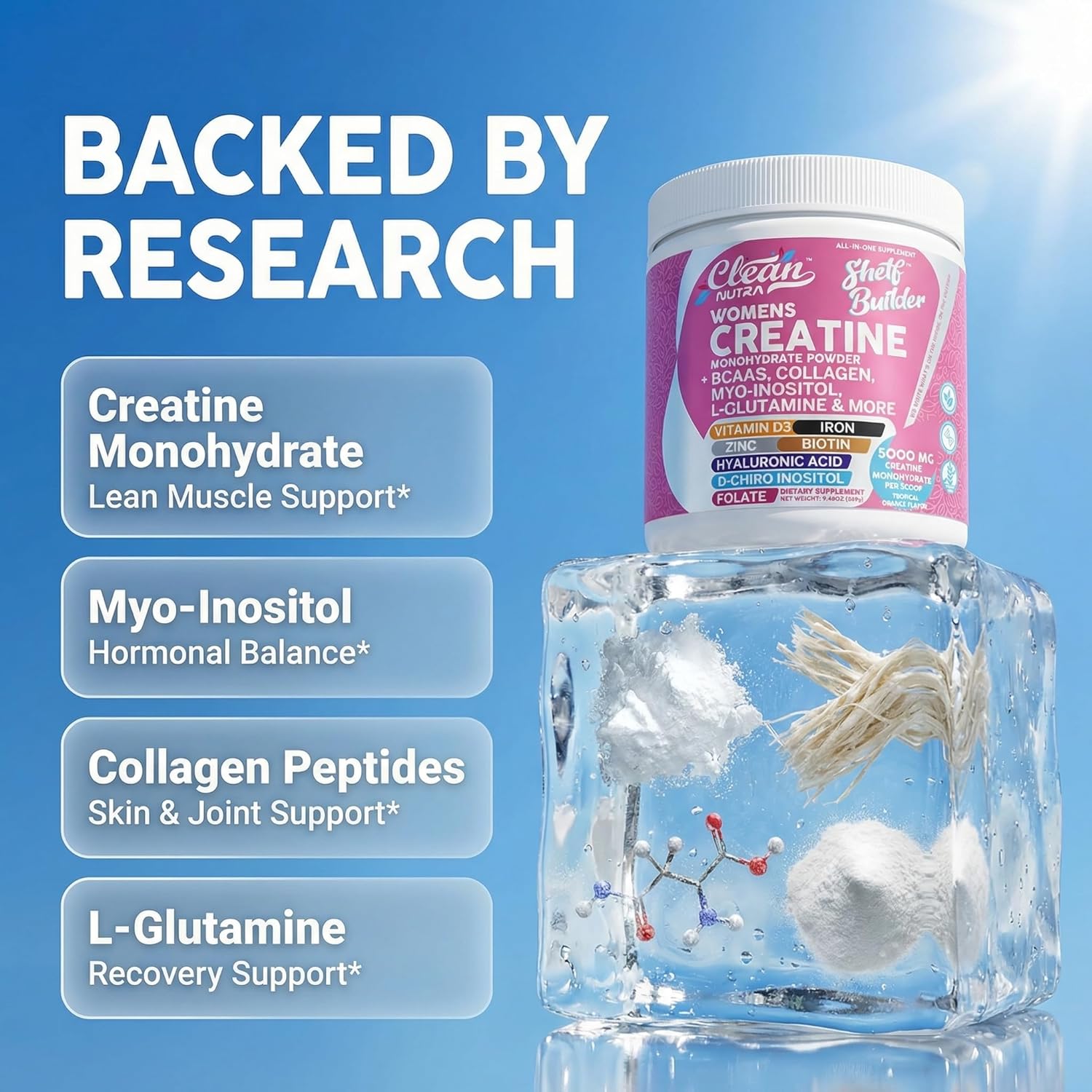Creatine & BCAA Powder for Women – Collagen & Inositol