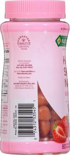 Hair, Skin & Nails Biotin Vitamin Gummies, Strawberry