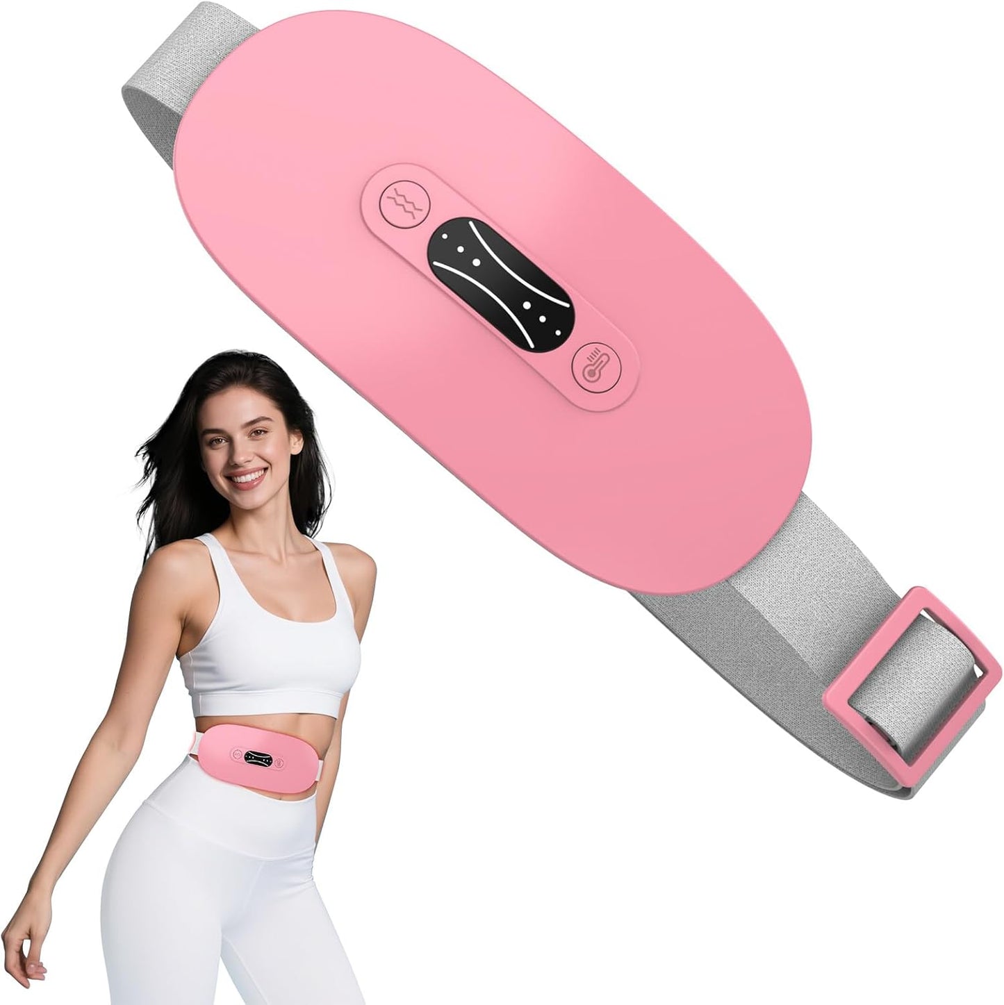 Cordless Heating Pad for Cramps – 3 Heat & Massage Modes