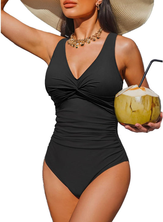 Women’s Tummy Control One Piece Swimsuit – Push Up Fit