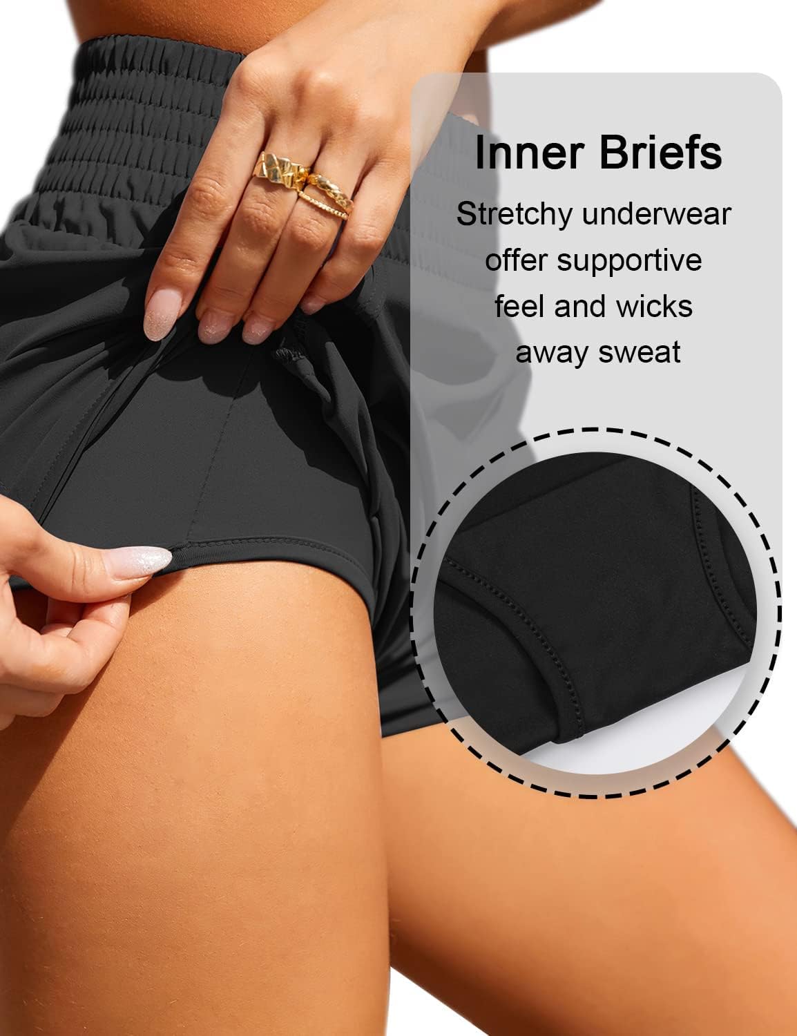Women’s High Waisted Athletic Running Shorts With Pocket