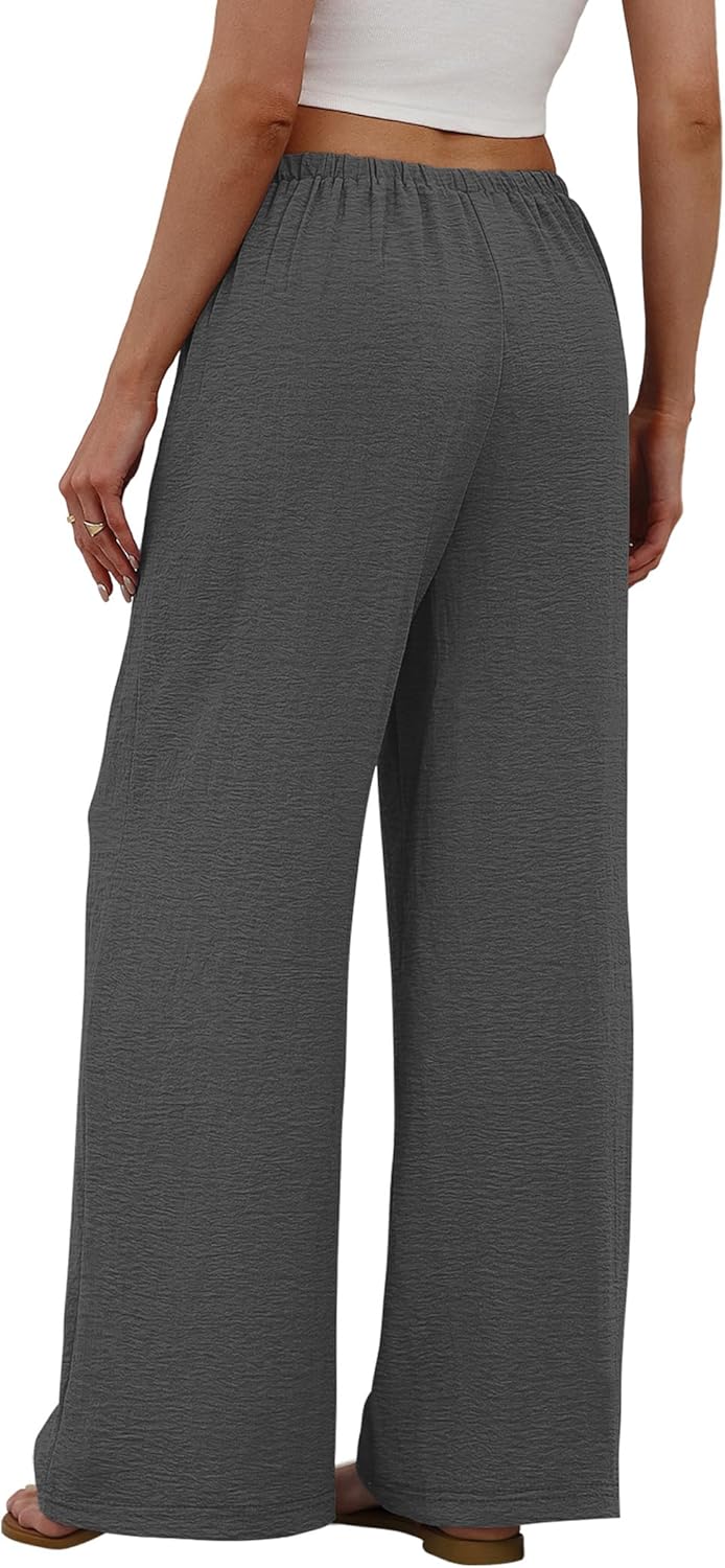 Women’s Wide Leg Palazzo Pants With Drawstring Waist
