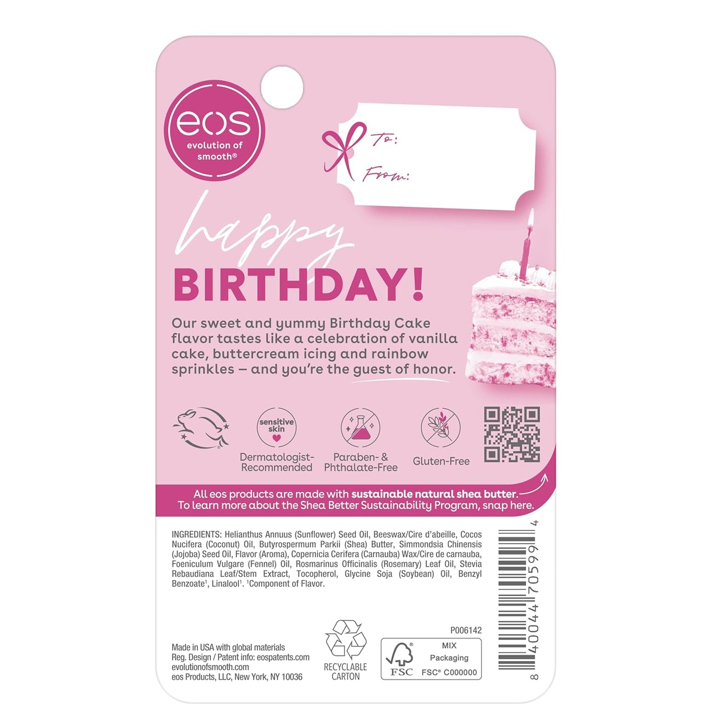 Natural Shea Lip Balm – Birthday Cake, All-Day Moisture