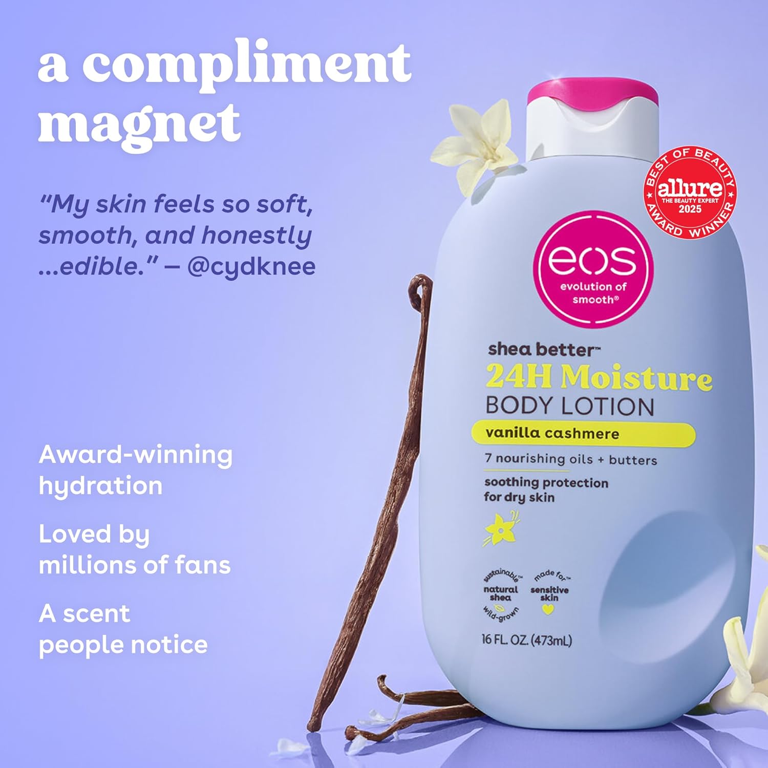Vanilla Cashmere Shea Body Lotion – 24-Hour Moisture