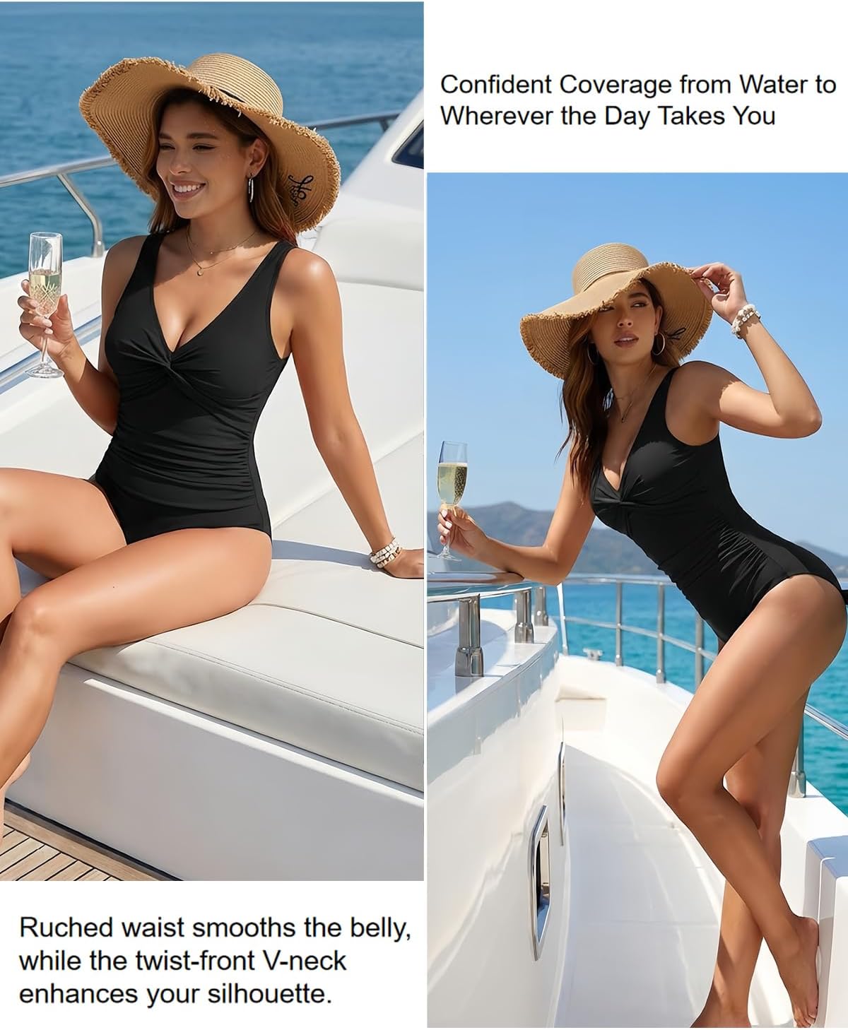 Women’s Tummy Control One Piece Swimsuit – Push Up Fit