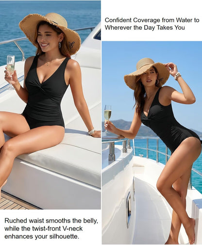 Women’s Tummy Control One Piece Swimsuit – Push Up Fit