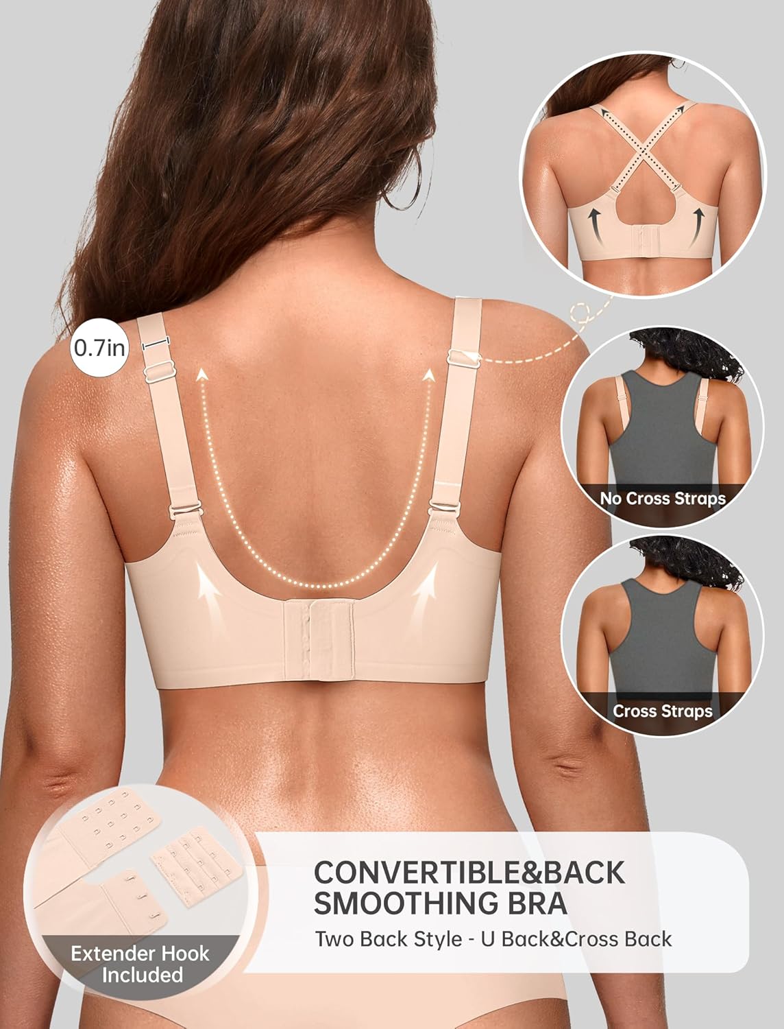 Women’s Jelly Wireless Bra Scalloped Seamless T-Shirt