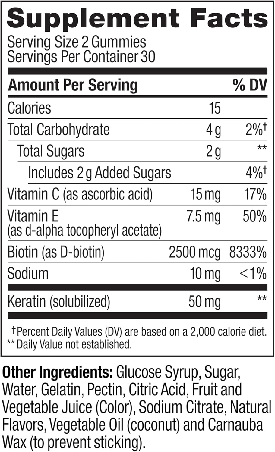 Hair, Skin & Nails Gummies with Biotin, Keratin & Vitamin C