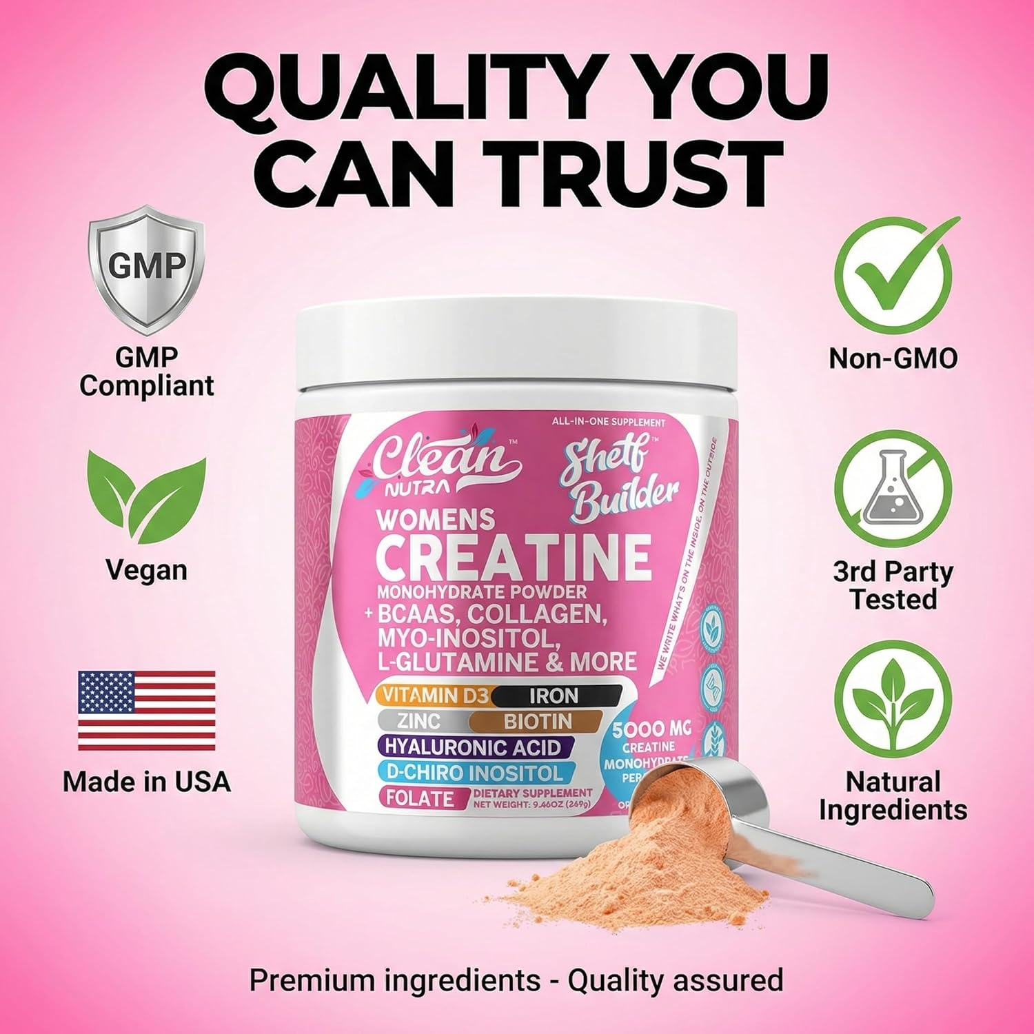 Creatine & BCAA Powder for Women – Collagen & Inositol