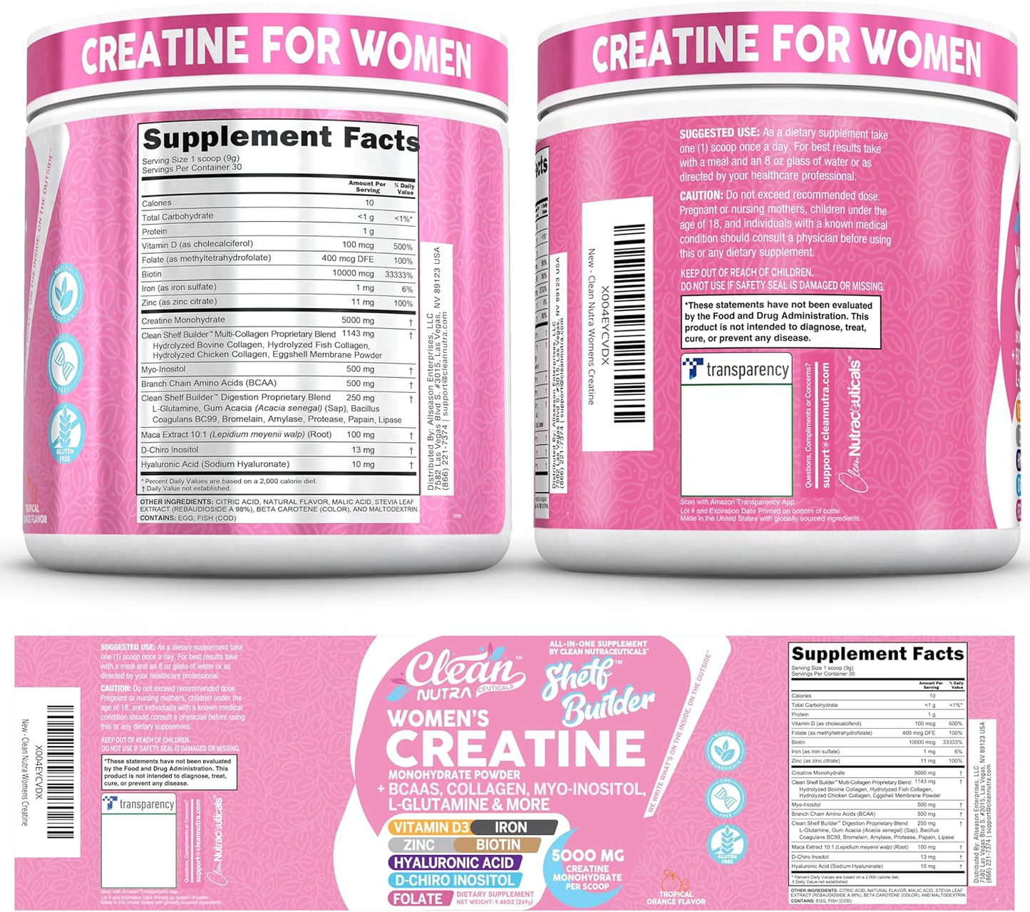 Creatine & BCAA Powder for Women – Collagen & Inositol